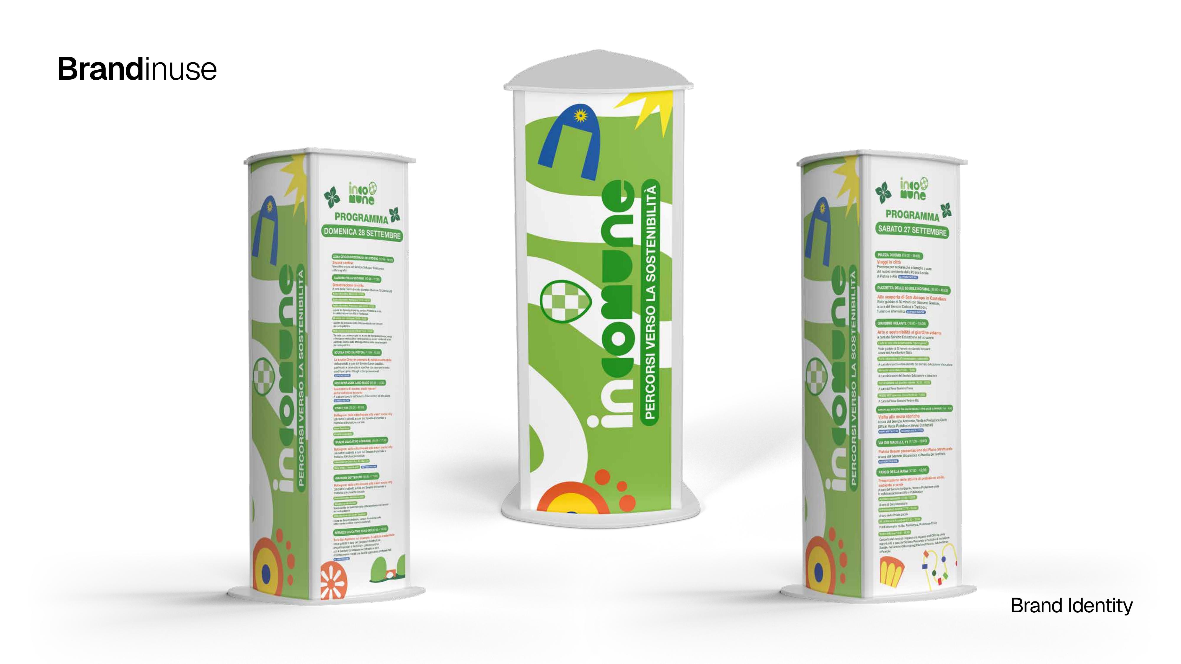Brand in use — programma eventi e totem